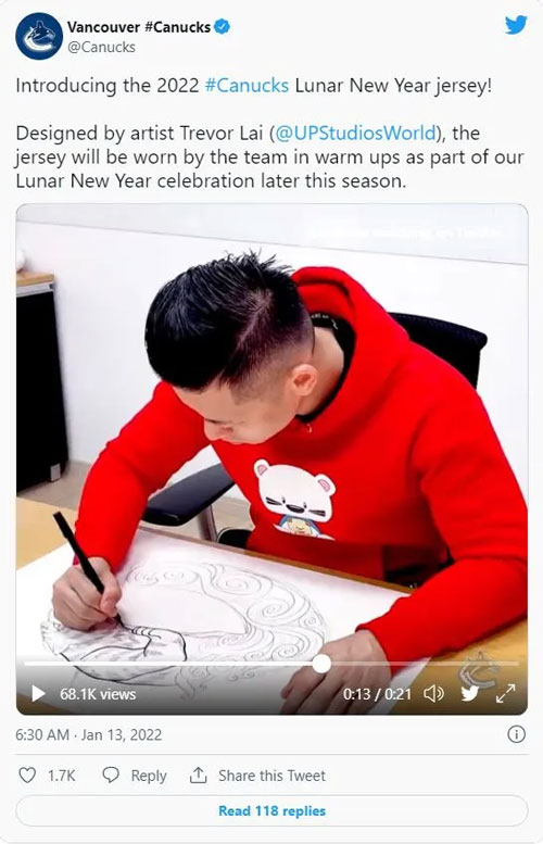 Canucks introduce the Orca-Tiger jersey for Lunar New Year. : r
